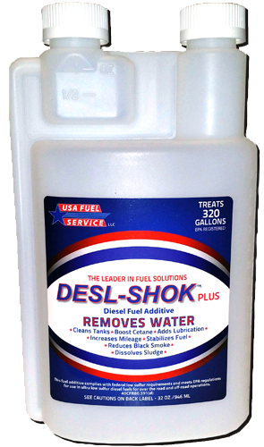 Desl-Shok Plus diesel fuel additive bottle